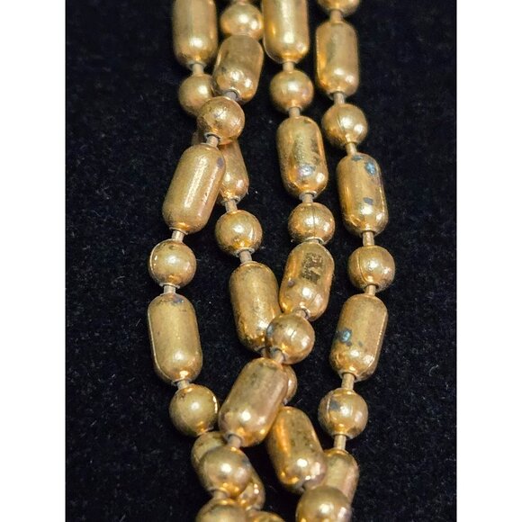 Vintage Mariam Haskell Brass Bead Festoon Multi-strand Necklace 1930's Art Deco - Picture 8 of 8